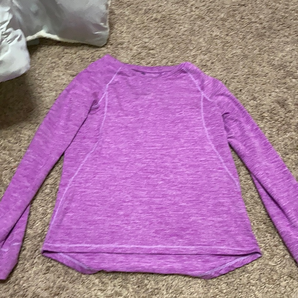 Pink/purple exercise long sleeve top
